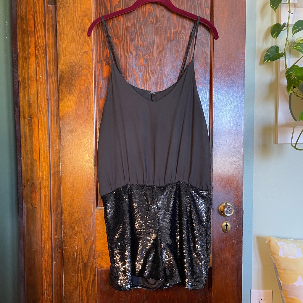 Black Sequence Romper